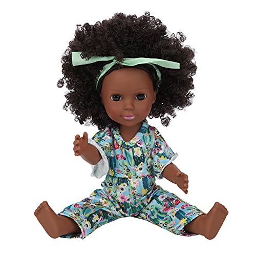 shenruifa Schwarze Babypuppe, Schwarze Haut, Lockiges Haar, Simulation, Afrikanisches Mädchen, Babypuppe, Kinderrollenspiel, Puppenspielzeug, Kleines Babypuppenspielzeug Als (Q14-113 von shenruifa