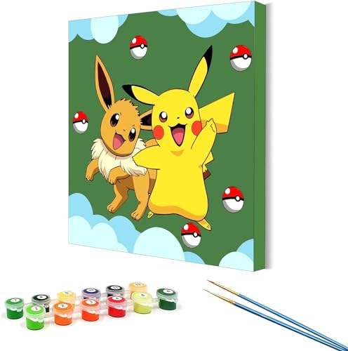 shinesky Malen Nach Zahlen Für Kinder Mädchen Und jungen,DIY Handgemalt Ölgemälde Kit,Malen nach Zahlen Anime,Malen nach Zahlen ab 6 7 8+ Jahre Mädchen Und jungen 20 x 20cm,Geschenk für Kinder (EE) von shinesky