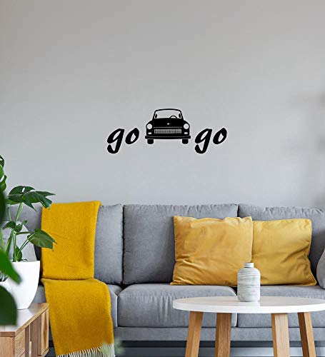 go Trabi go Wandtattoo Schwarz Aufkleber 40 x 15 cm von shirt84