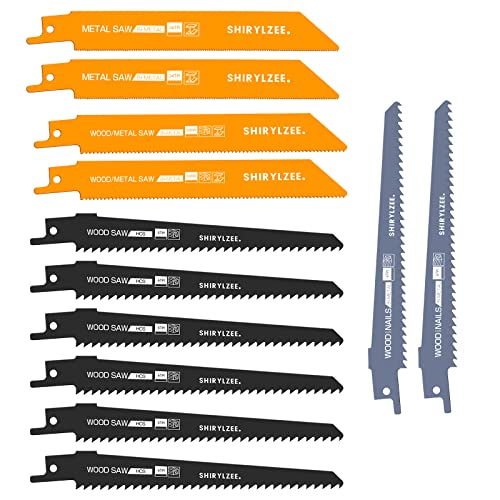 Säbelsägeblatt Set 12tlg, Reciprosägeblätter, Sägeblätter zum Schneiden von Metall, Holz, Holz mit Nägeln, Kunststoff, aus HSS BIM CrV von shirylzee