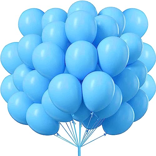 50 stück luftballons macaron blau, 30 cm/12 zoll 100% Naturlatex, Luftballons Helium Geeignet, für Luftballons Geburtstag Hochzeit Girlande & Ballon Bogen Regenbogen Party deko von shixpiov