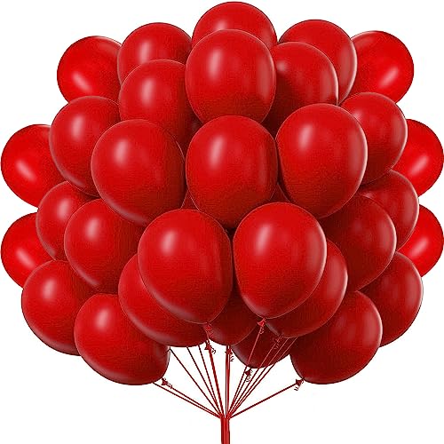 luftballons matt Rot- 50 Stück Luftballons - 30 cm/12 zoll, Helium Luftballons Geburtstag, Helium Ballons Geburtstag, Regenbogen Luftballons Für Geburtstagsdeko, Luftballons Hochzeit von shixpiov