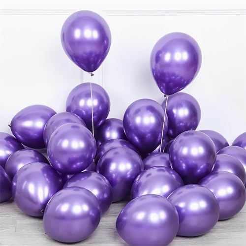 luftballons metallic Lila 100 Stück, 12zoll/30cm Helium Luftballons Geburtstag, Helium Ballons Geburtstag, Regenbogen Luftballons Für Geburtstagsdeko, Luftballons Hochzeit von shixpiov