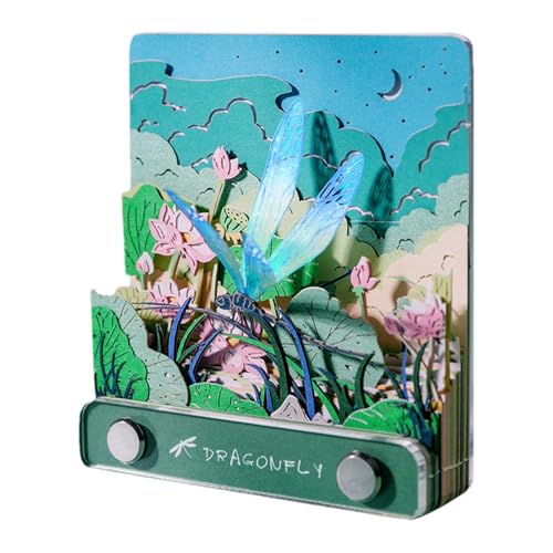 3D Memo Pad Calendar, Tear Away Calendar, Dragonfly Pond Calendar, 3D Landscape Calendar, 2025 3D Paper Sculpture Calendar Tear Away Dragonfly Pond Landscape Design for Home Decor von shjxi