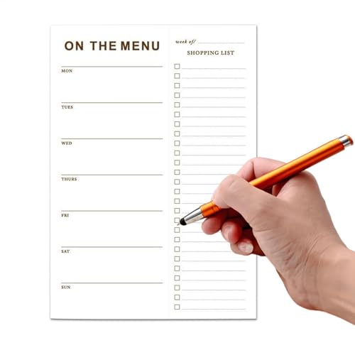 Magnetic Meal Planning Pad, Shopping List Notepad with 52 Sheets, Weekly Fridge Organizer with Magnets, Tear-off Grocery List for Efficient Meal Preparation and Shopping von shjxi