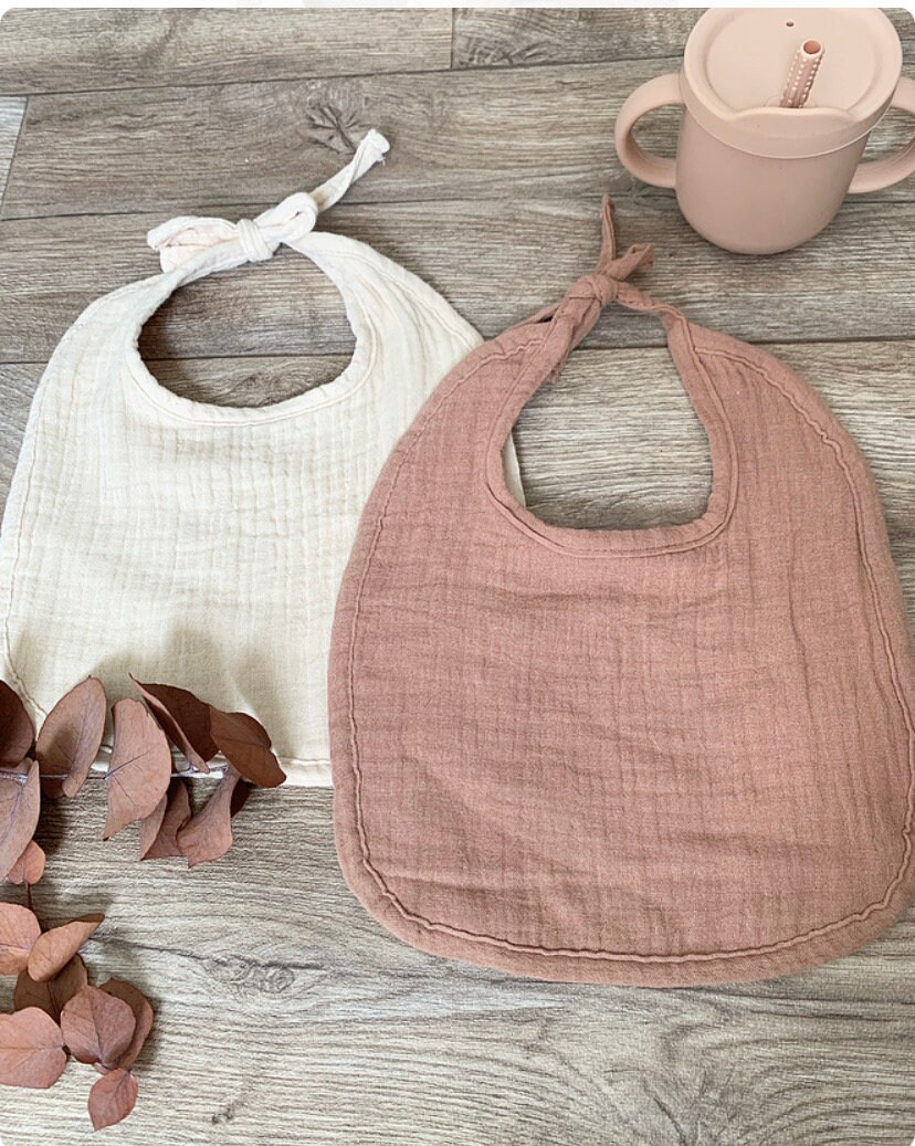 Musselin Lätzchen 2Er Set Beige/Altrosa von shopdebebe