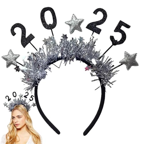 shpuuyy Happy New Year Stirnbänder mit Sternboppers | Silvester Kopfbedeckung | Silvester Haarschmuck für Weihnachten 2025 Silvester Supplies von shpuuyy