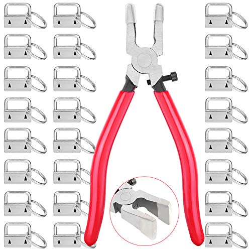 Shynek Schlüsselanhänger-Hardware-Set, 50 Stück, Schlüsselband, Schlüsselanhänger, Hardware, 2,5 cm mit Schlüsselanhänger-Zange, Werkzeug für Schlüsselanhänger und Handgelenkklemme, Hardware-Zubehör von shynek