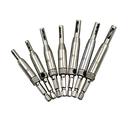 sibulv 8 teile/satz 1/4 "Schafttür und Fenster Scharnierbohrung Bohrer Set Holzbearbeitungslochstempel Sechseck Positionieren Pocket Bit Tools Spiralbohrer von sibulv