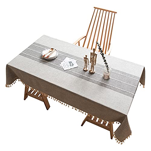 sibulv Klassische einfache Karierte dekor leinen tischdecke for quaste wasserdichte Dicke rechteckige hochzeitspartei Speisen Tee Tisch Tuch(Beige,85x85cm) von sibulv