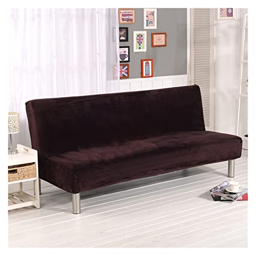 sibulv Plüschstoff Falten armlose Sofa Bett Abdeckung faltungssitz schiedrückdeckel Dicker Covers Bank Couch Protector elastische futon Abdeckung Winter(Coffee,S Size) von sibulv