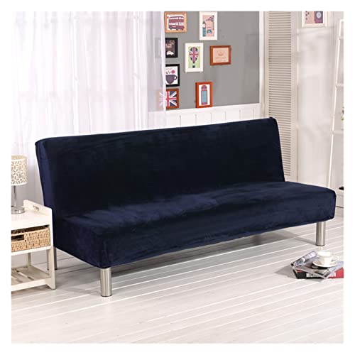 sibulv Plüschstoff Falten armlose Sofa Bett Abdeckung faltungssitz schiedrückdeckel Dicker Covers Bank Couch Protector elastische futon Abdeckung Winter(Navy,L Size) von sibulv