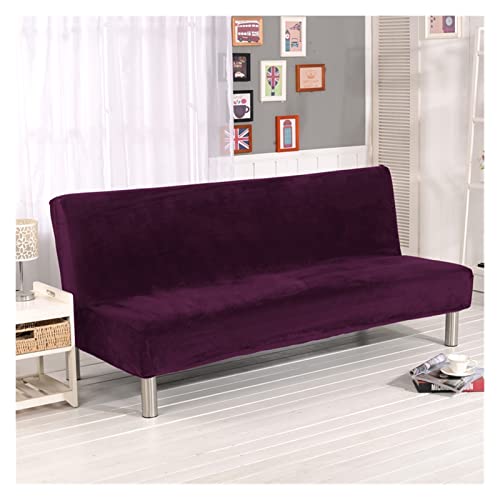 sibulv Plüschstoff Falten armlose Sofa Bett Abdeckung faltungssitz schiedrückdeckel Dicker Covers Bank Couch Protector elastische futon Abdeckung Winter(Purple,L Size) von sibulv