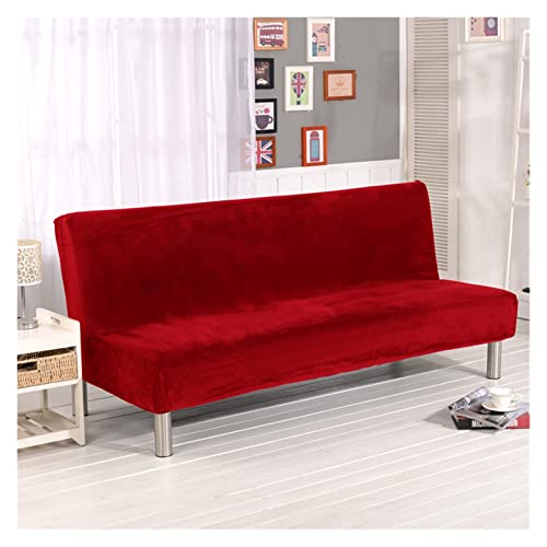 sibulv Plüschstoff Falten armlose Sofa Bett Abdeckung faltungssitz schiedrückdeckel Dicker Covers Bank Couch Protector elastische futon Abdeckung Winter(Red,S Size) von sibulv