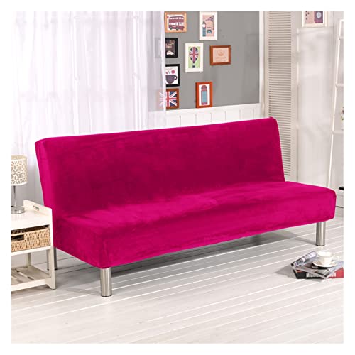 sibulv Plüschstoff Falten armlose Sofa Bett Abdeckung faltungssitz schiedrückdeckel Dicker Covers Bank Couch Protector elastische futon Abdeckung Winter(Rose,S Size) von sibulv