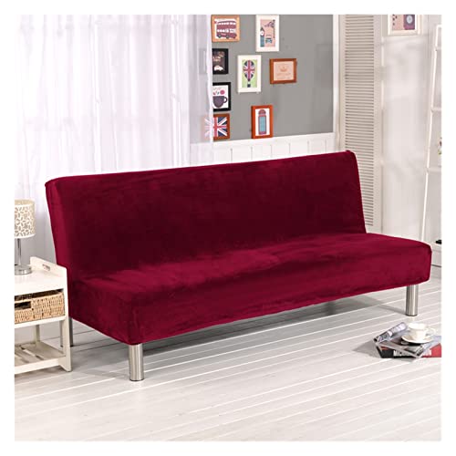 sibulv Plüschstoff Falten armlose Sofa Bett Abdeckung faltungssitz schiedrückdeckel Dicker Covers Bank Couch Protector elastische futon Abdeckung Winter(Wine,L Size) von sibulv