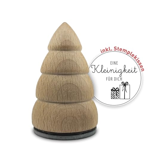 Weihnachtsstempel in Tannenbaum-Optik – Unlackiert, 4 cm Durchmesser, 6,8 cm Höhe inkl. Stempelkissen, eine Kleinigkeit für dich von signodoo