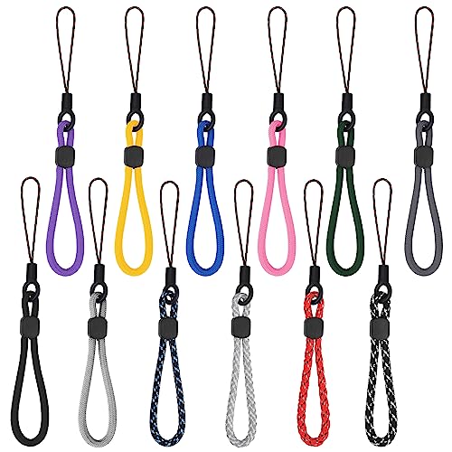 simarro 12St. Finger-Lanyard Kleiner Handgelenkriemen, Verstellbare Nylon Finger Handgelenk Hals Lanyards Anti-Verlust Handgelenk Riemen Handschlaufe für Telefon Kamera Schlüssel von simarro