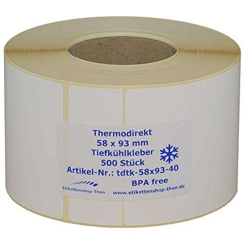 5.000 Thermoetiketten für Bizerba - Tiefkühlkleber - 58 x 93 mm - BPA frei - permanent haftend von simhoa