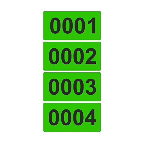Etiketten/Aufkleber auf Rolle - LEUCHTGRÜN - fortlaufend nummeriert - 100 x 50 mm (1000) von simhoa