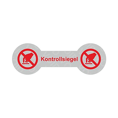 VOID Sicherheitsetiketten "Kontrollsiegel mit Logo" auf Rolle - 60 x 20 mm (Rot - 500 Stück) von simhoa