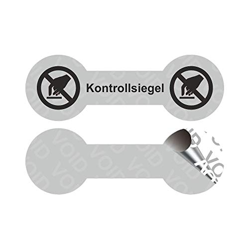 VOID Sicherheitsetiketten "Kontrollsiegel mit Logo" auf Rolle - 60 x 20 mm (Schwarz - 500 Stück) von simhoa