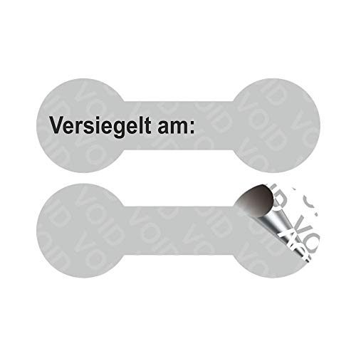 VOID Sicherheitsetiketten "Versiegelt am" auf Rolle - 60 x 20 mm (Schwarz - 500 Stück) von simhoa