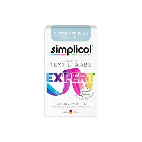 simplicol Textilfarbe expert Gletscher-Blau | Perfekt zum Batiken und für kreative DIY-Projekte | Einfache Anwendung | Farbpulver | 150 g von simplicol