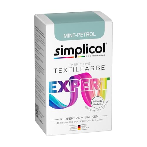 simplicol Textilfarbe expert Mint-Petrol |Perfekt fürs Batiken und kreatives Do-it-yourself Färben| 150 g von simplicol