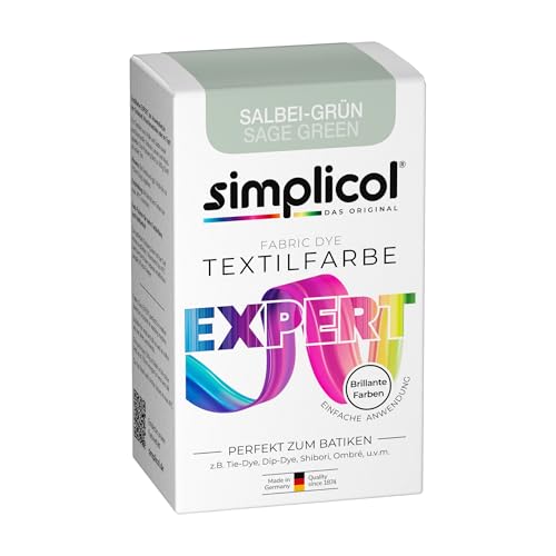 simplicol Textilfarbe expert Salbei-Grün |Perfekt fürs Batiken und kreatives Do-it-yourself Färben| 150 g von simplicol