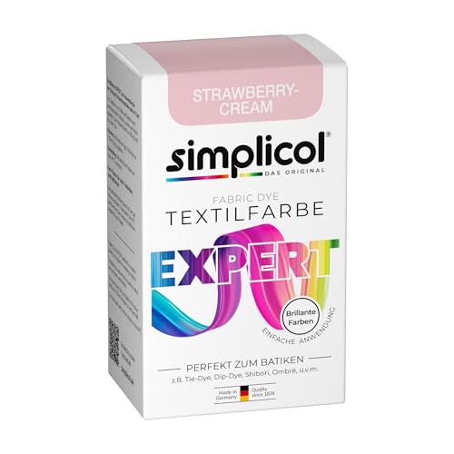 simplicol Textilfarbe expert Strawberry-Cream|Perfekt fürs Batiken und kreatives Do-it-yourself Färben| 150 g von simplicol