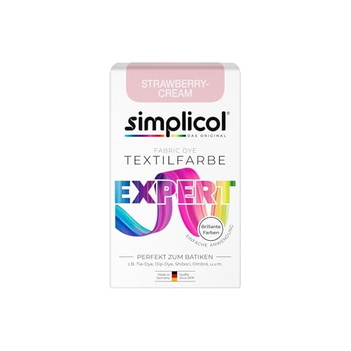 simplicol Textilfarbe expert Strawberry-Cream | Perfekt zum Batiken und für kreative DIY-Projekte | Einfache Anwendung | Farbpulver | 150 g von simplicol