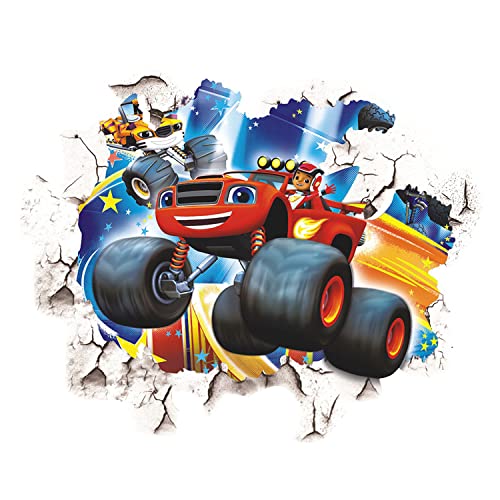 Monster Truck Wandaufkleber simyron Blaze und die Monstermaschinen Wandaufkleber Abnehmbare Kinder Monster Truck Wandtattoos zum Abziehen und Aufkleber für Wände Schlafzimmer Wohnzimmer Heimdekoration von simyron