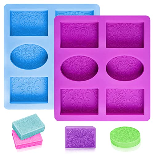 2 Silikon Seife Formen, 6 Kavität Hausgemachte Silikonformen, Soap Mold Blumenformen, Wiederverwendbar, für Seife, DIY Handarbeit, Kerzen von sinzau