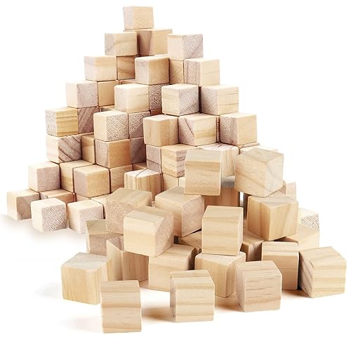 Holz Würfel, 100 Stück 2cm Bastelwürfel, Blanko Würfel Bastel Holz, Holzwürfel Blanko, Bastelmaterial Holz, für Deko zum DIY Basteln Malen DIY Handwerk Dekoration von sinzau