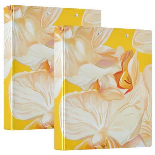 Chic Orchid Yellow Ringordner mit Tascheneinband, 2 Stück, verschiedene Ordner, Hardcover von siphylline