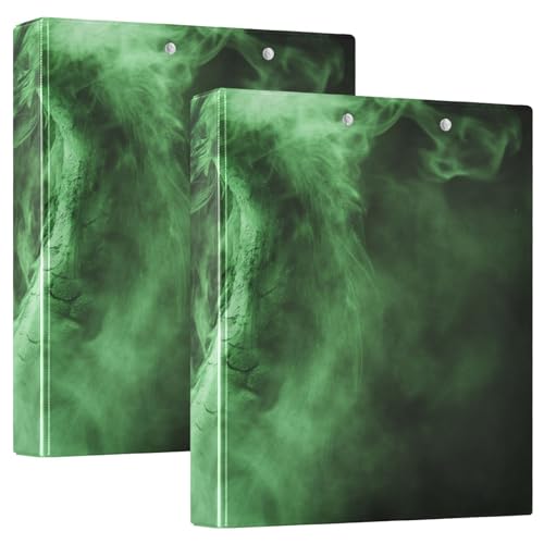 Dragon Green Notizbuch, 3,5 cm, 3 Ringe, Notizbuch, Ordner mit Klemmbrett, 2 Packungen, Büroordner, Hardcover von siphylline