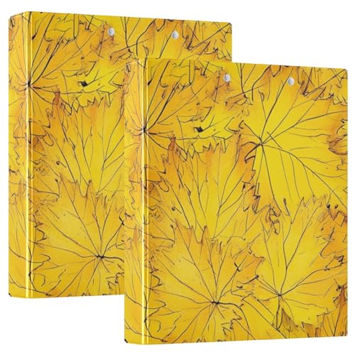 Kanada Yellow Maple Leaf Beauty1.5 Ordner 3 Ringbücher mit Taschen 2 Stück Aesthetic Binder 200 Blatt von siphylline