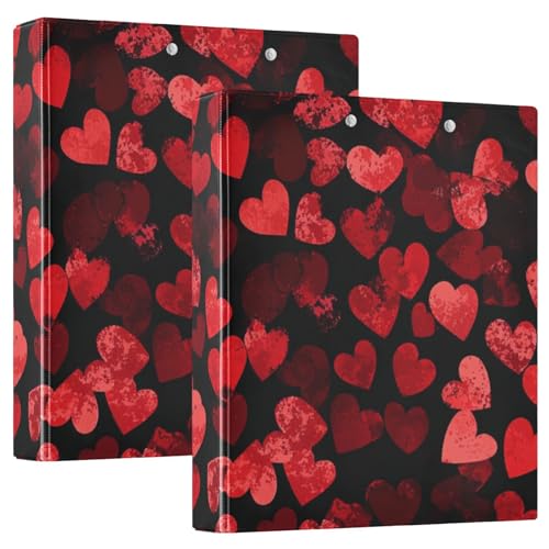 Love Red Valentine's Day1 und 1/2 Zoll Ringbuch mit Klemmbrett, 2 Stück, Bürobedarf, Hardcover von siphylline