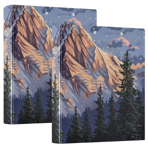 Nature Mountain Design3,5 cm Ordner mit 3 Ringen, mit Klemmbrett, 2 Stück, sortierte Ordner, Hardcover von siphylline