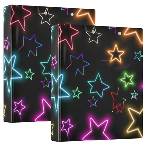 Neon Stars3,8 cm Ringbuch mit Klemmbrett, 2 Stück, Bürobedarf, Hardcover von siphylline