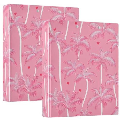 Palm Tree Anime Valentine's Day1 und 1/2 Zoll Notizbuch, 3-Ringe, Ordner mit Klemmbrett, 2 Stück, Büro-Binderbedarf, Hardcover von siphylline