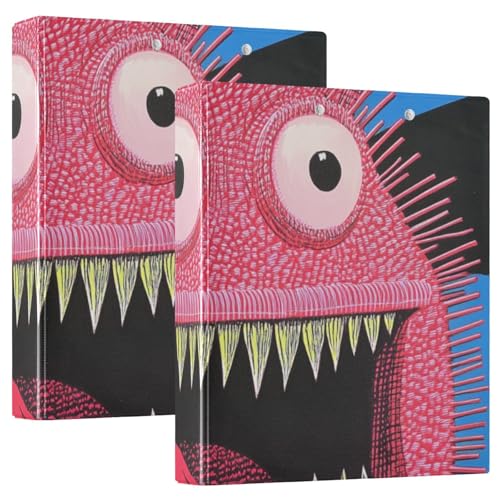 Red Monster Cute1.5 Ordner mit 3 Ringen, mit Klemmbrett, 2 Stück, sortierte Ordner, Hardcover von siphylline