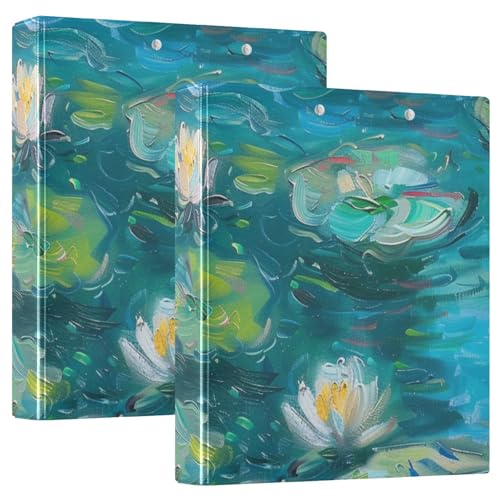 Water Lily1-1/2 Zoll Binder 3-Ringe Notizbuch Ordner mit Klemmbrett 2 Stück Büro Binder Supplies Hardcover von siphylline