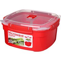 sistema® Mikrowellen-Dampfgarer rot, transparent 2,4 l, 1 St. von sistema®