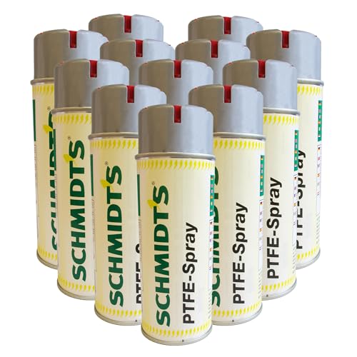 12 x siwitec by Schmidt's PTFE Spray 400ml, Universal-Schmiermittel für Metall- und Kunststoffteile, Universalschmiermittel, PFTE-Spray, Trockenschmiermittel, Trockenschmierspray, Multifunktionsspray von siwitec