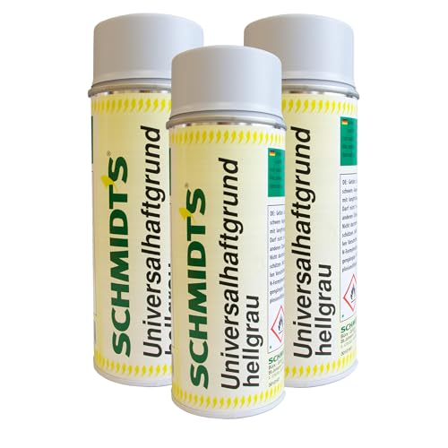 siwitec 3 x by Schmidt's Universalgrundierung Spray 400ml, hellgrau, Grundierung Metall, Sprühlack, Haftgrundierung für Holz, Keramik, Stein, uvm., Primer Spray, Grundierung Spray von siwitec