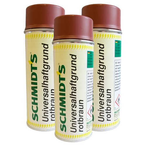 siwitec 3 x by Schmidt's Universalgrundierung Spray 400ml, rotbraun, Grundierung Metall, Sprühlack, Haftgrundierung für Holz, Keramik, Stein, uvm., Primer Spray, Grundierung Spray von siwitec