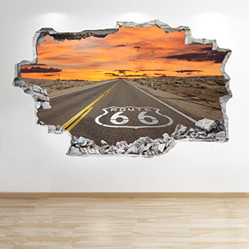 3D Wandaufkleber - Route 66 - Wandkunst Aufkleber Wandbild Aufkleber Wohnkultur Kunstplakat 50x75cm von skopers