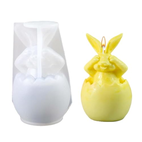 Skyrabbiter 3D Osterhasen Silikonform für DIY Kerzen, Ostern Hase Silikonformen Gießformen Kaninchen Silikonform Ostern Silikonformen Gießformen Ostern Giessform Silikon Osterhase for Kerzen (A) von skyrabbiter